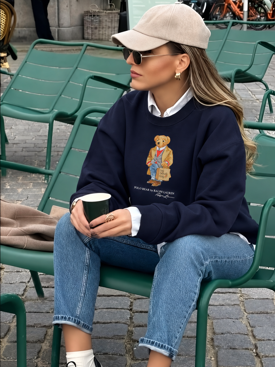 Women Teddy Sweatshirt (Navy Blue)