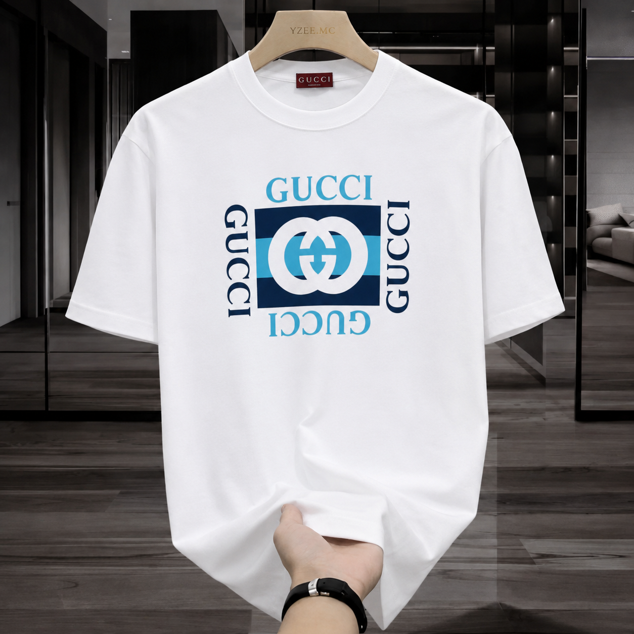 Women Gucci Box White Tshirt