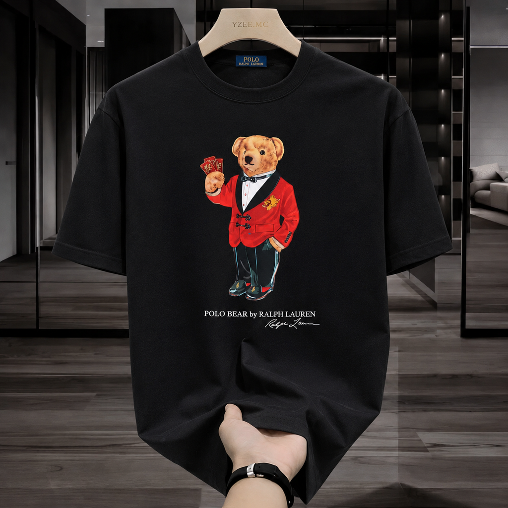 Women Teddy Tshirt Black (RED coat)