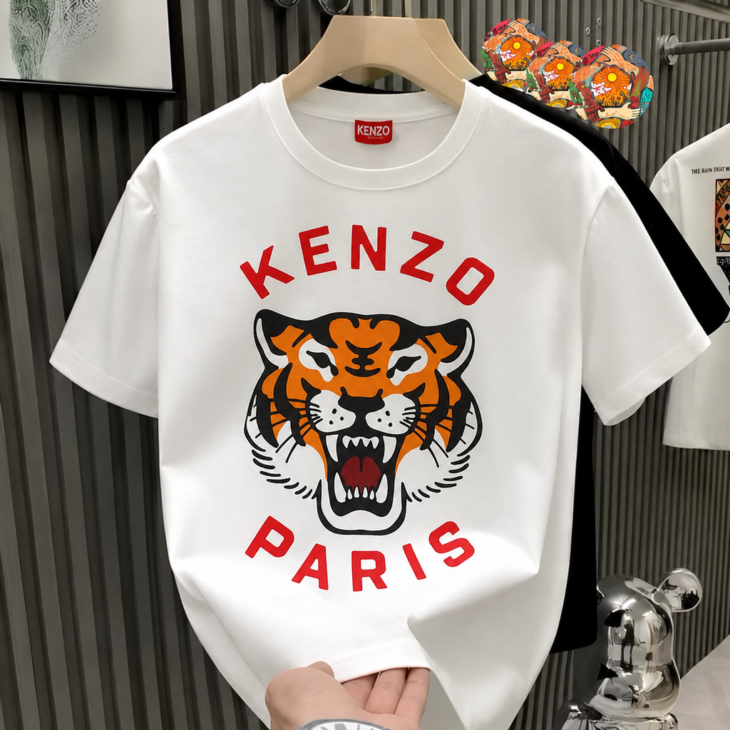 Women Kenzo (White) Tiger Big Print
