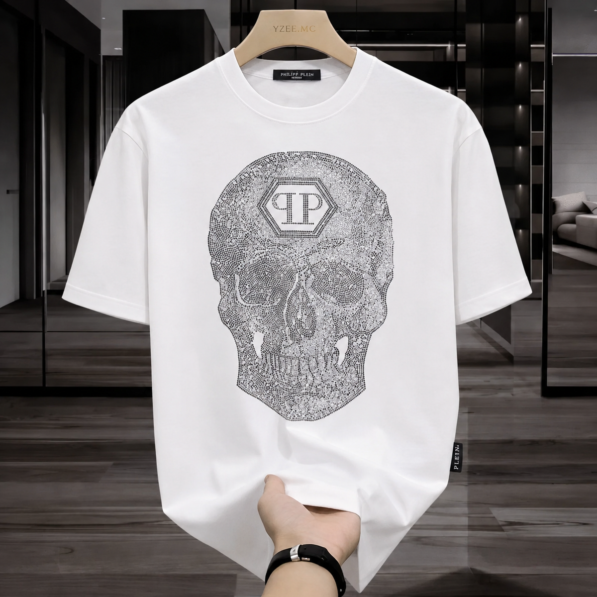 Women PP Skull Tshirt White (Supima Cotton)