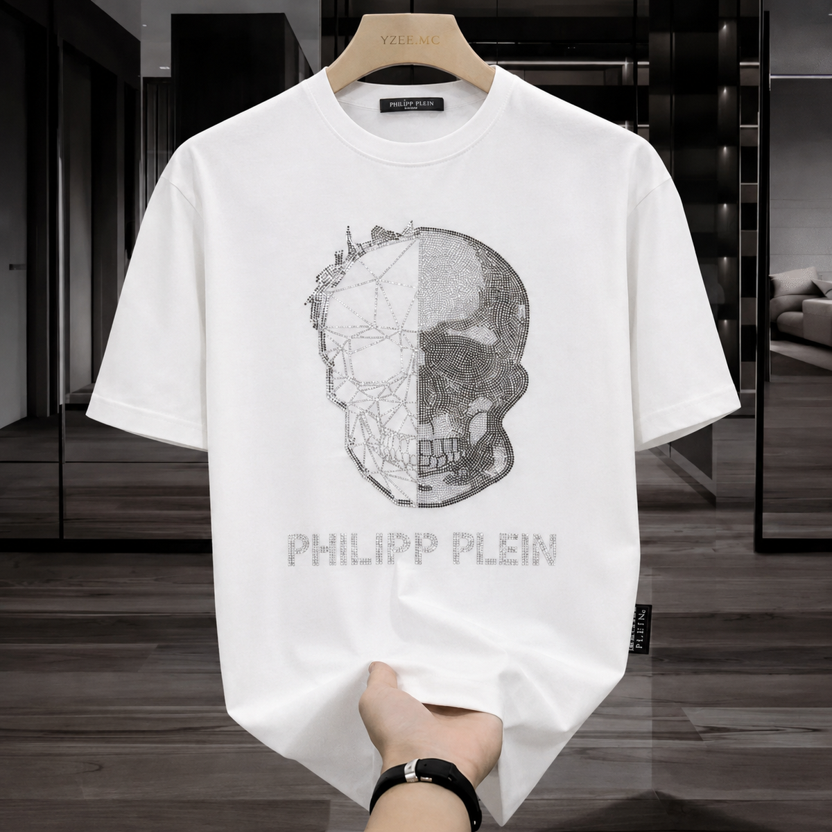 Women PP skull Tshirt White (Supima Cotton)