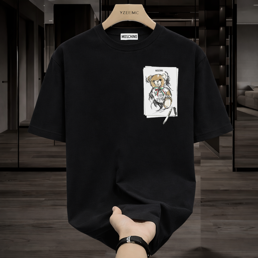 Women Moschino Teddy Bear Print T-shirt Big  Logo