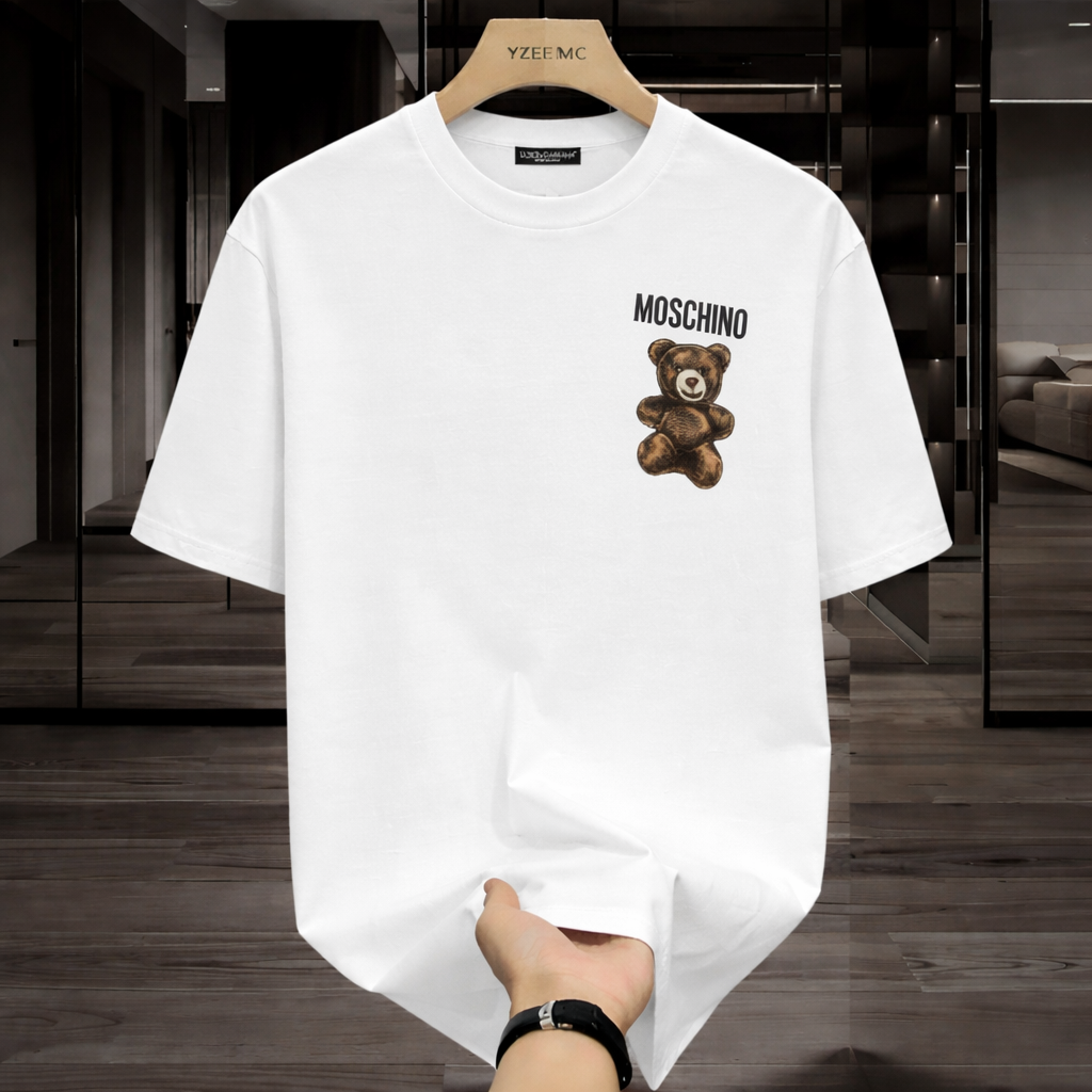 Women Moschino White Small Teddy Brown Tshirt