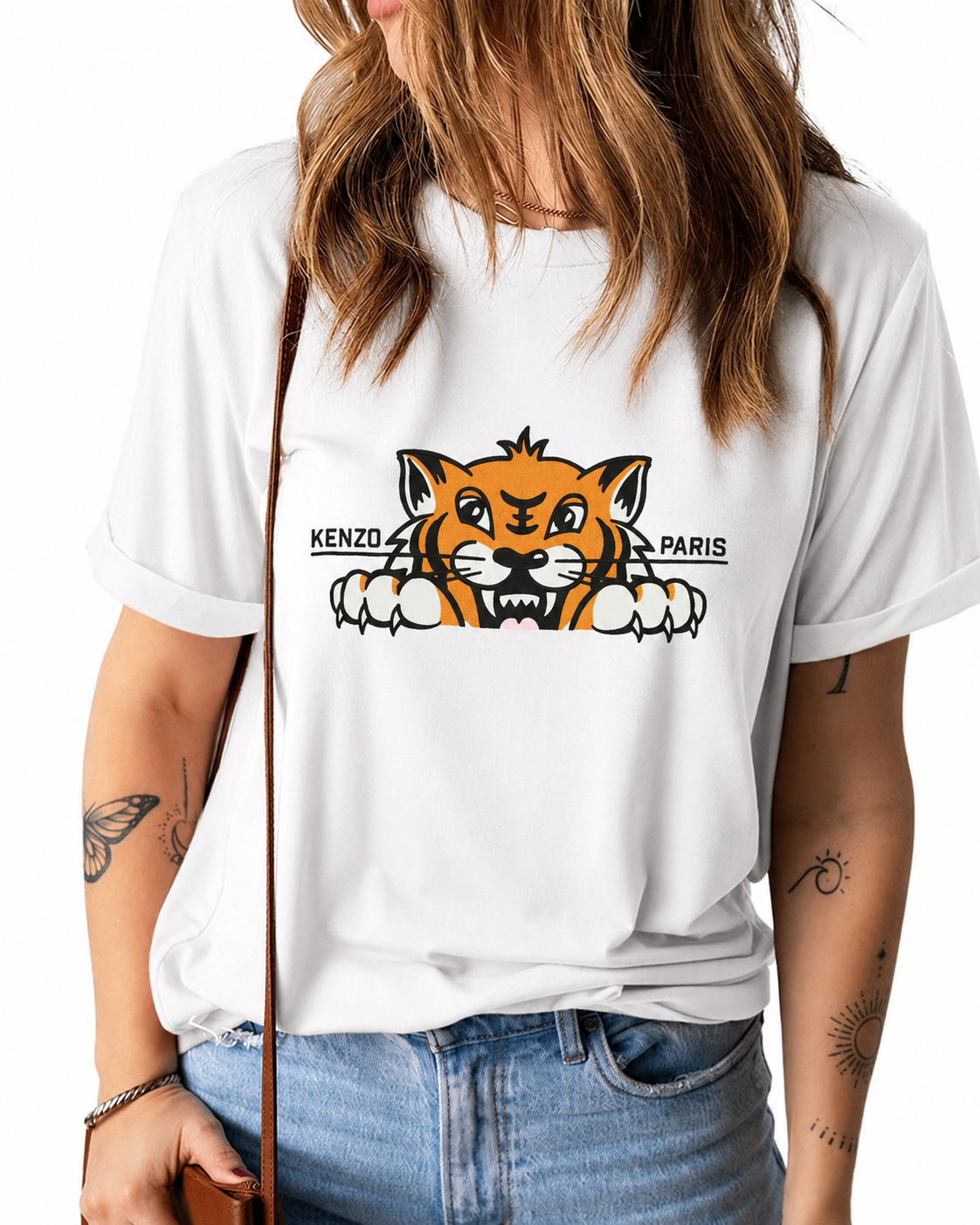 Women Kenzo White Tiger Tshirt