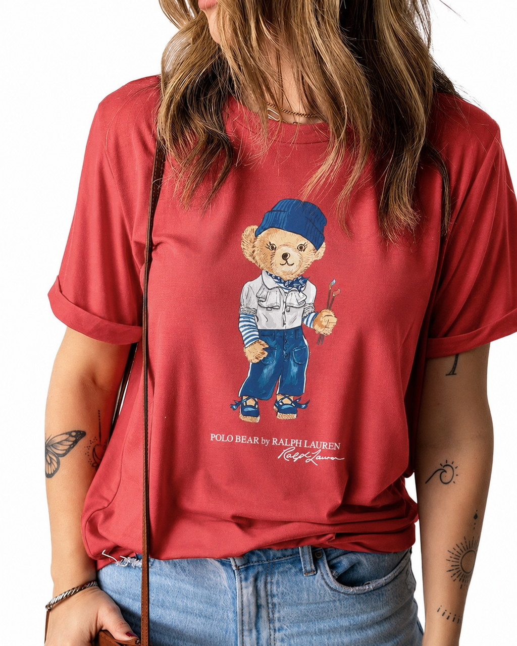Women TEDDY BEAR T-SHIRT Red
