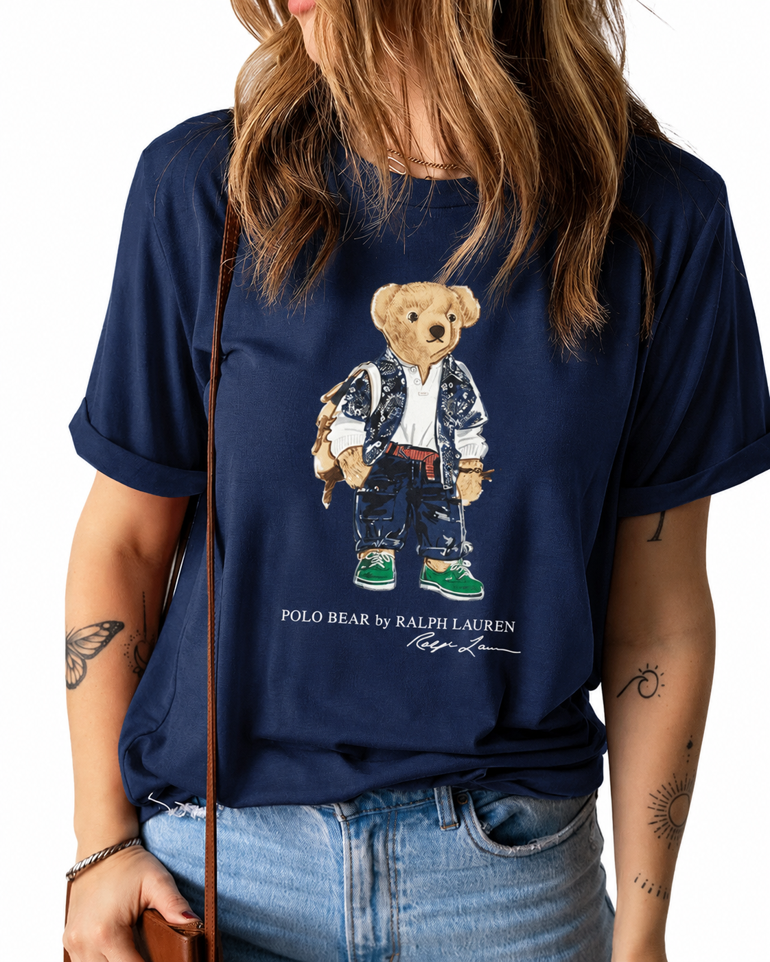 Women TEDDY BEAR T-SHIRT Navy (Bag pack)