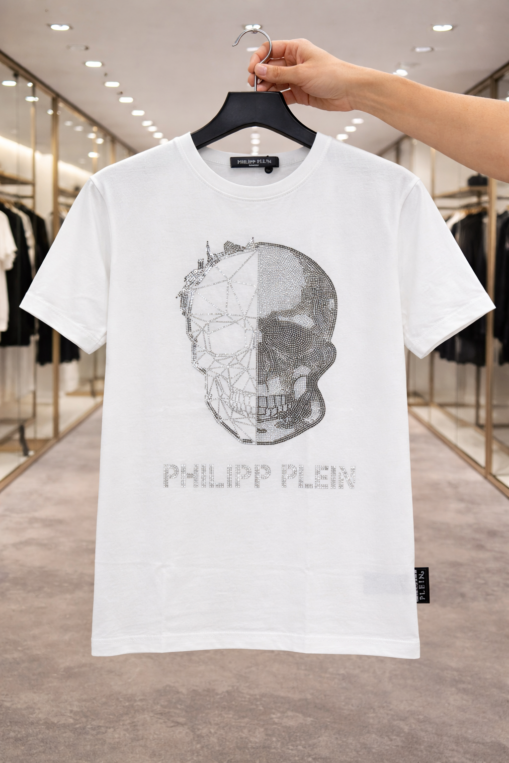 Women PP skull Tshirt White (Supima Cotton)