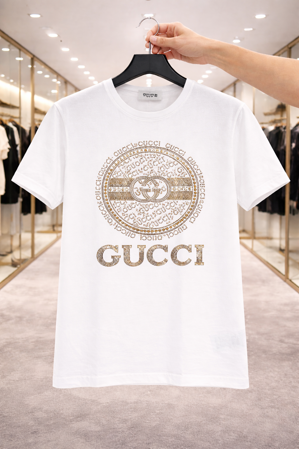 Women Gucci diamond Tshirt White (Supima Cotton)