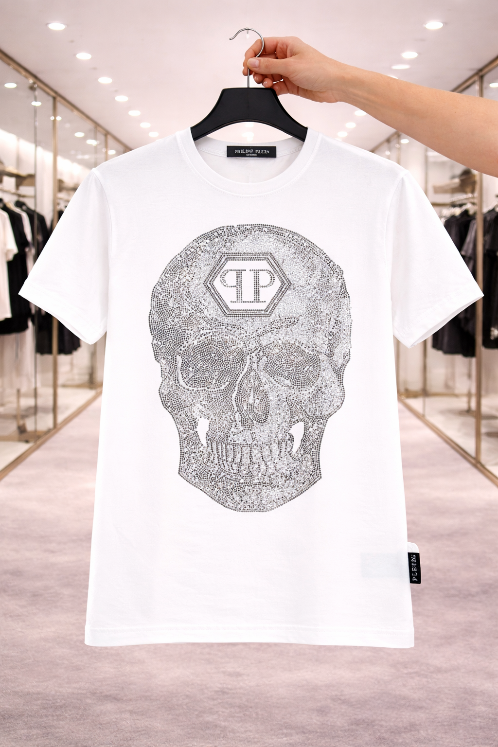 Women PP Skull Tshirt White (Supima Cotton)