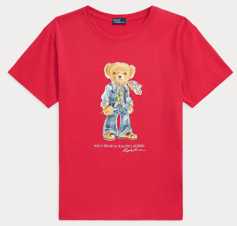 Women TEDDY BEAR T-SHIRT Tomato Red