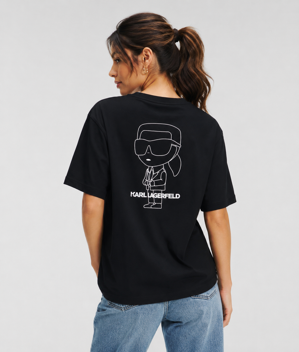 Women KARL Outline Logo Front Back (Black)