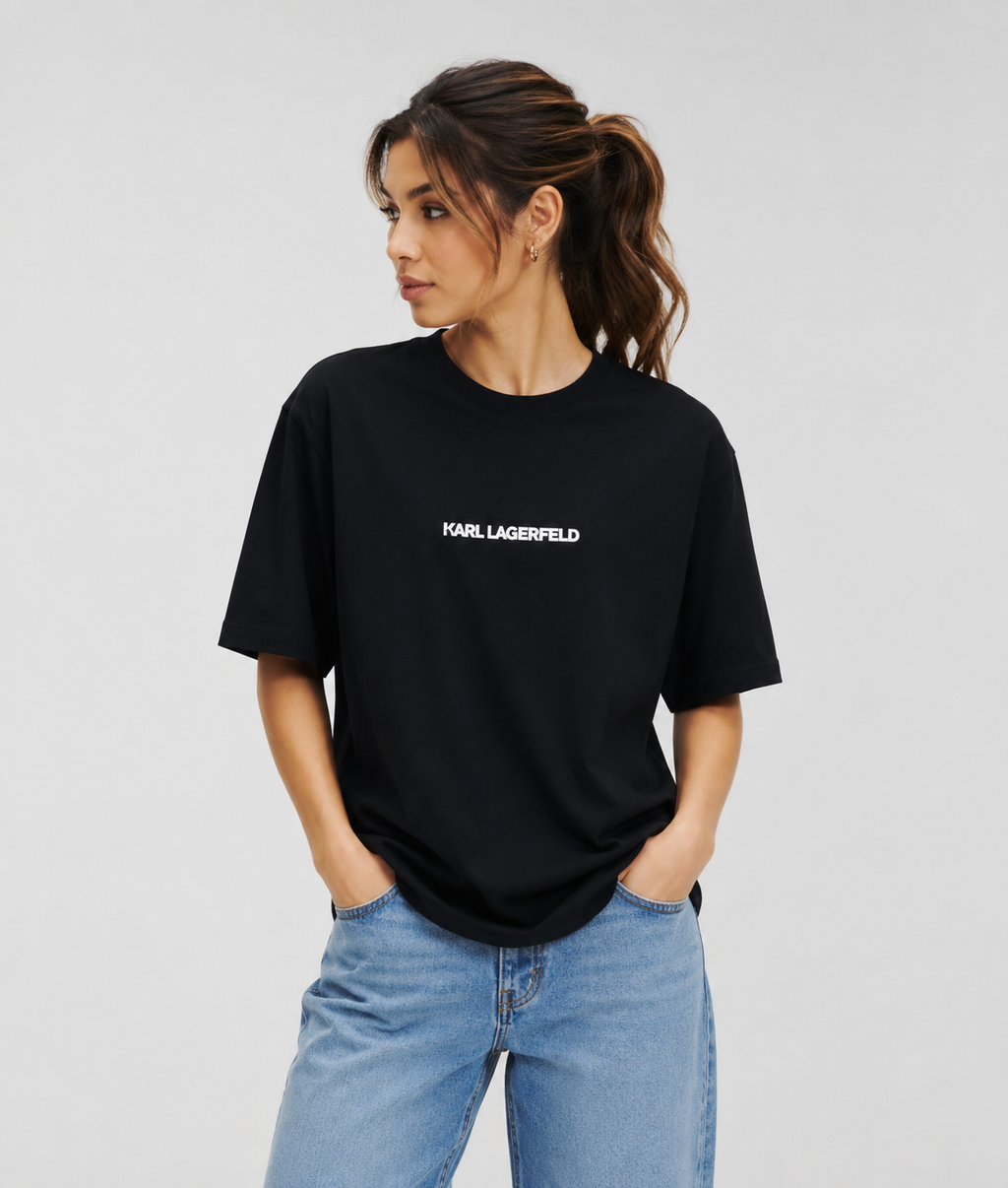 Women KARL Outline Logo Front Back (Black)