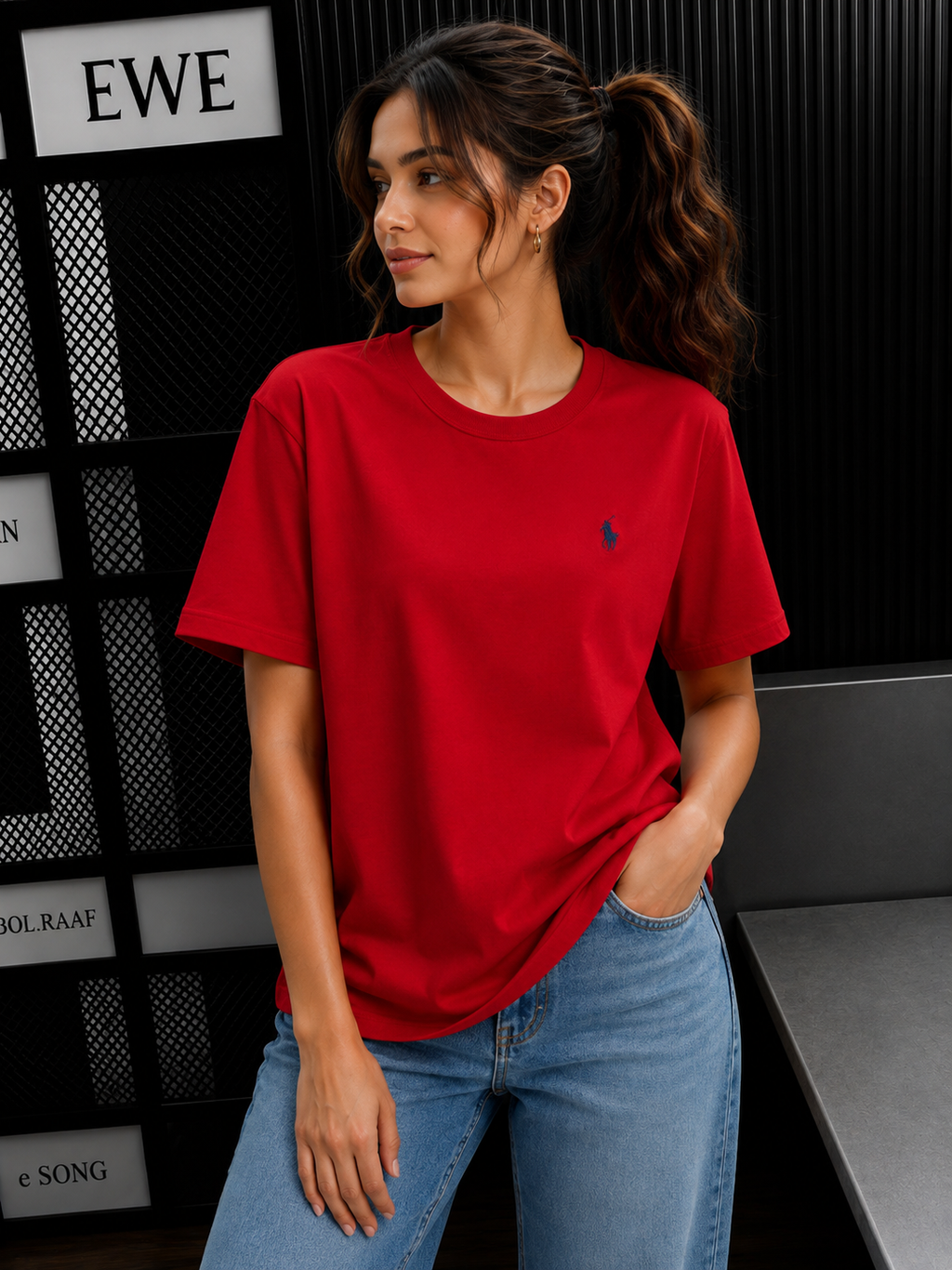 Women ABD Red pony tshirt