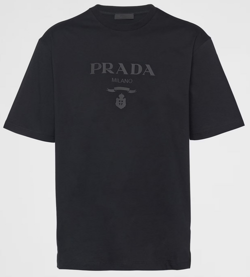Women Prada Black Tshirt (Black print)