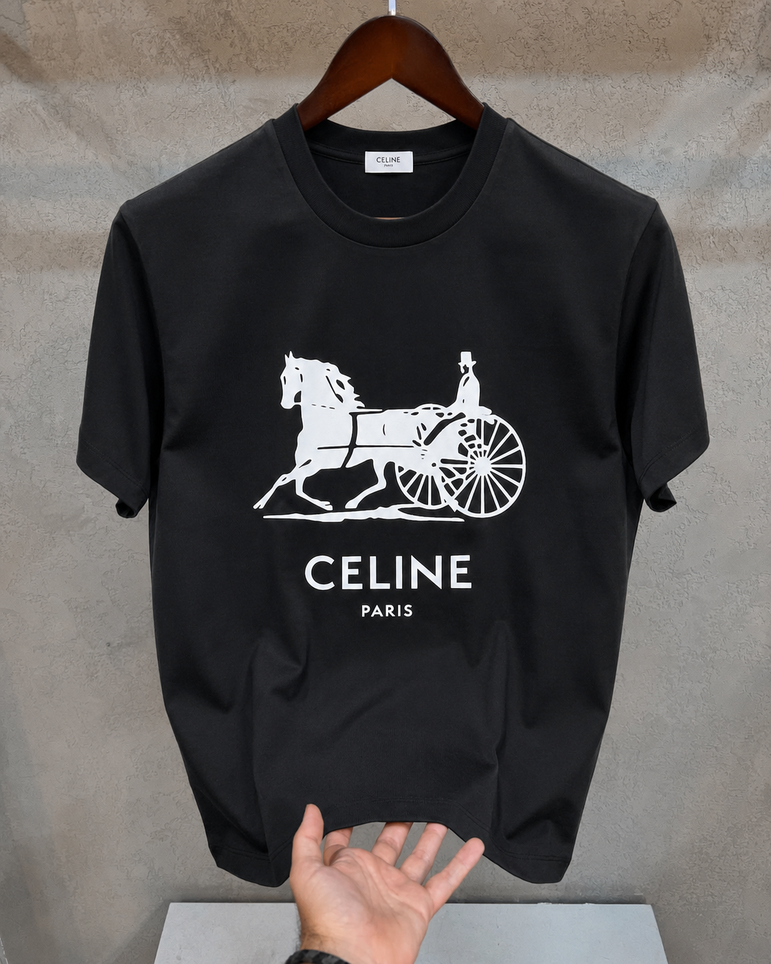 Women Celine Black Tshirt