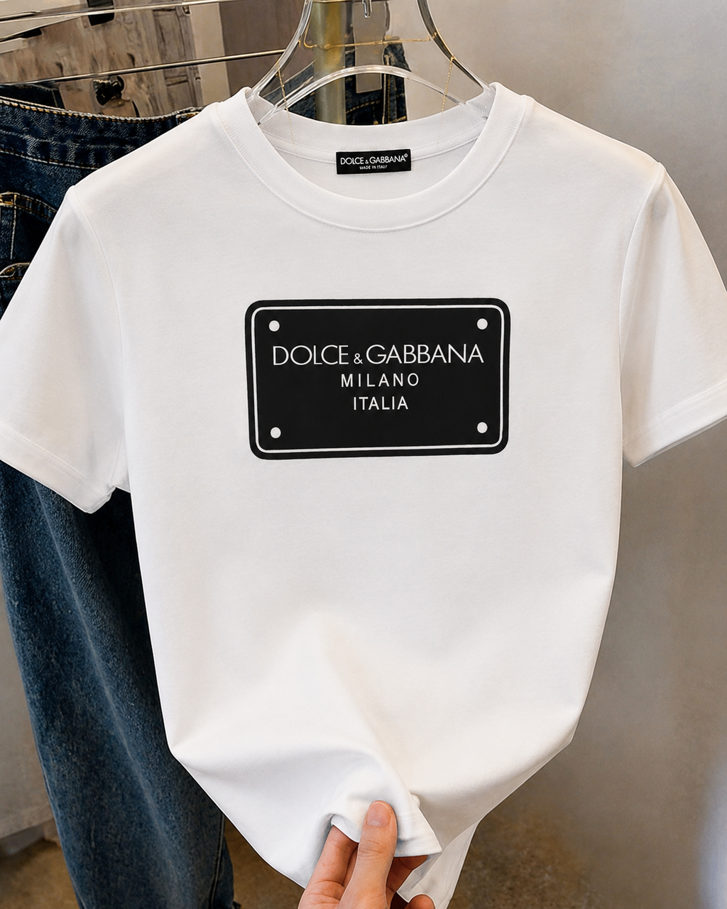 Women DG Black Box White Tshirt