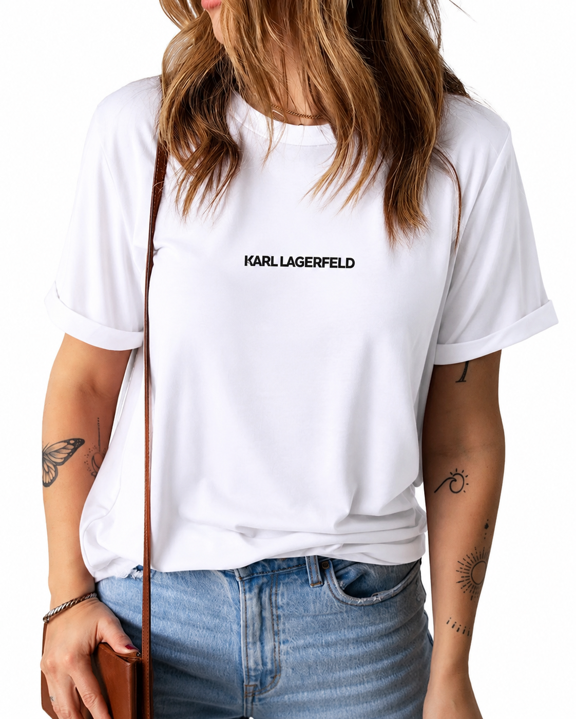 Women KARL Outline Logo Front Back (White)