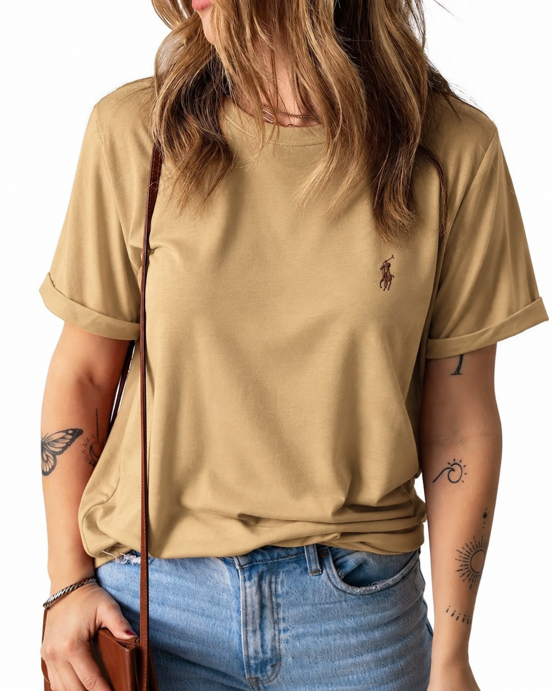 Women ABD Khakhi pony tshirt