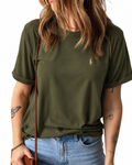 Women ABD Olive pony tshirt