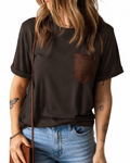Women DG Leather Pocket Brown