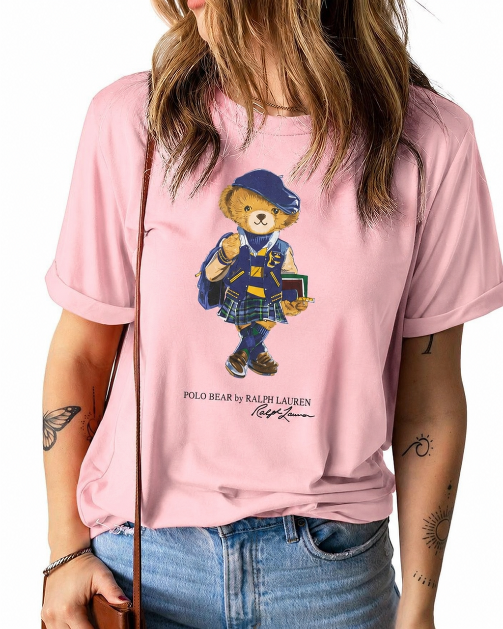 Women TEDDY BEAR T-SHIRT Pink (School)