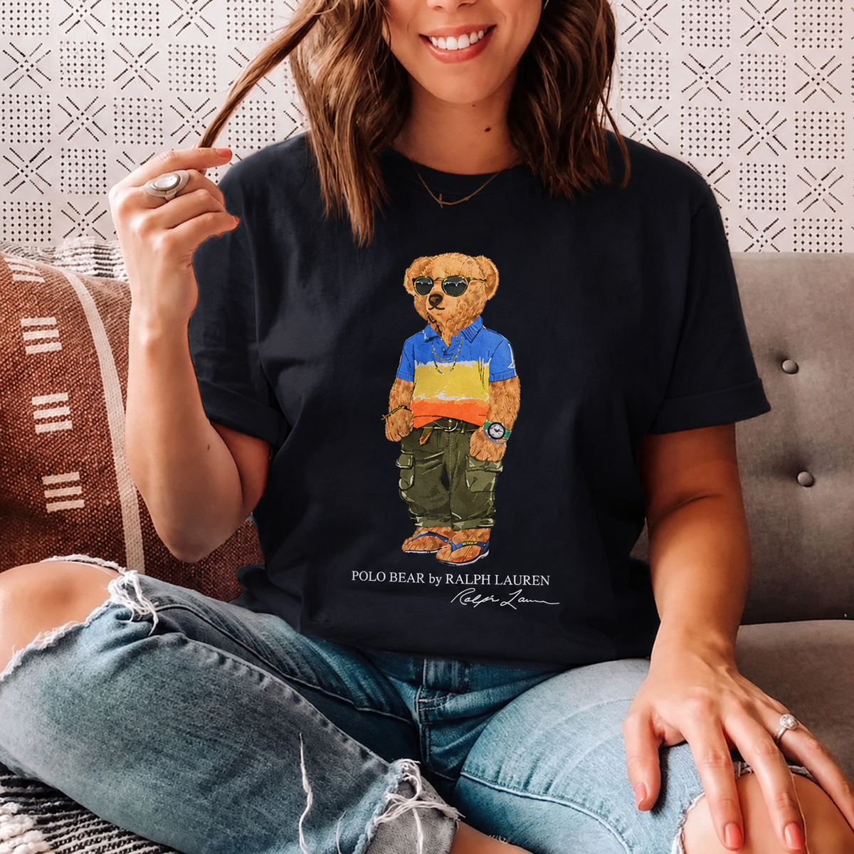 Women Teddy Tshirt Black (Multi Tshirt)