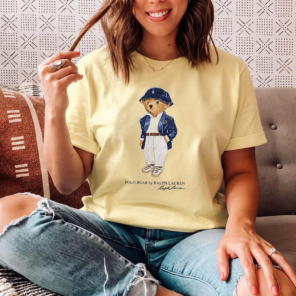 Women TEDDY BEAR T-SHIRT Yellow