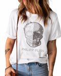 Women PP skull Tshirt White (Supima Cotton)