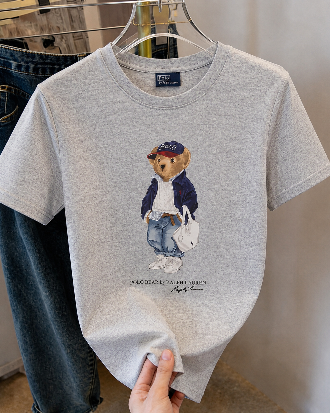 Women TEDDY BEAR T-SHIRT Grey 2