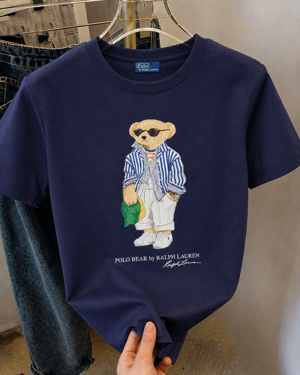 Women TEDDY BEAR T-SHIRT NAVY