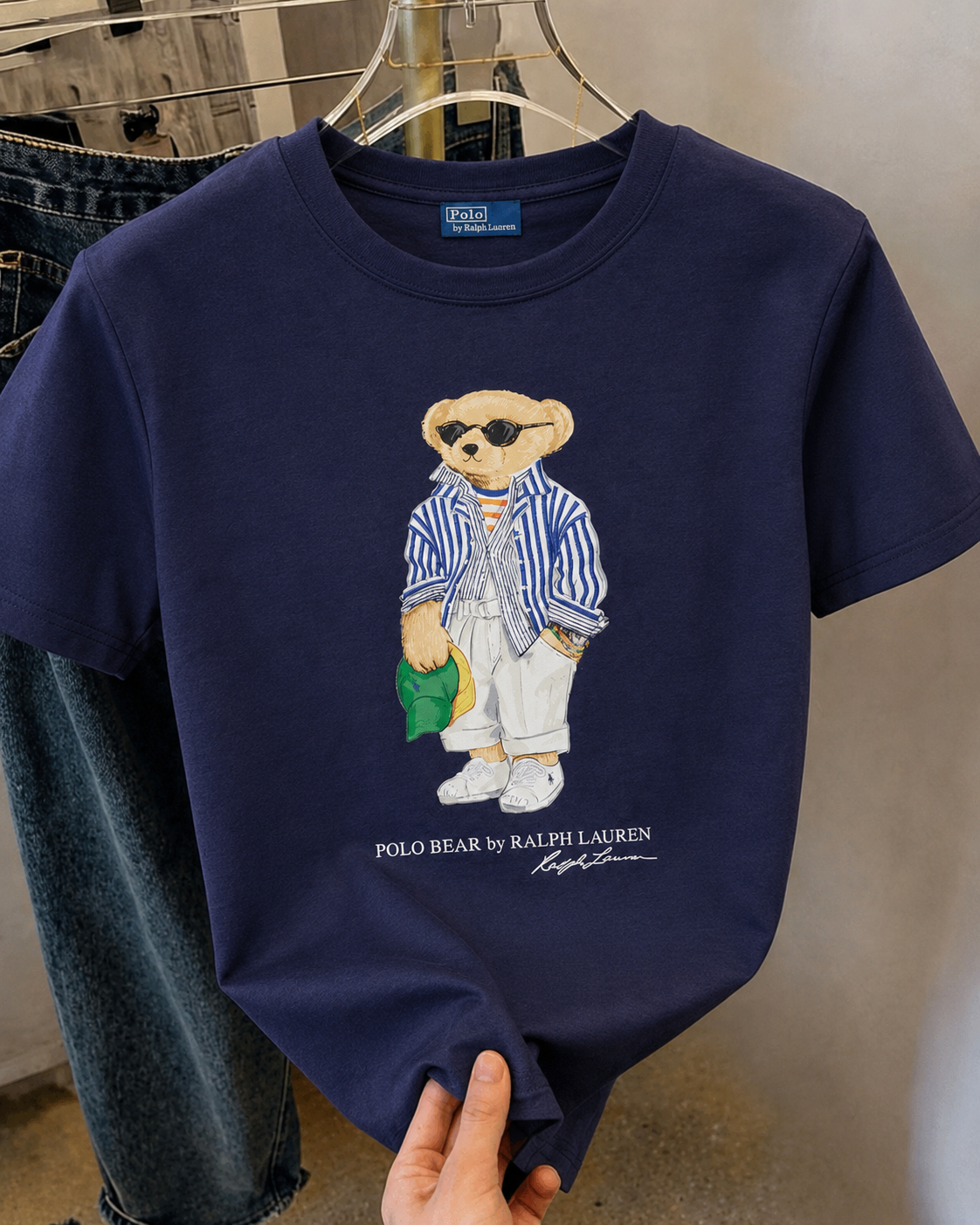 Women TEDDY BEAR T-SHIRT NAVY
