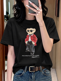 Women TEDDY BEAR T-SHIRT BLACK
