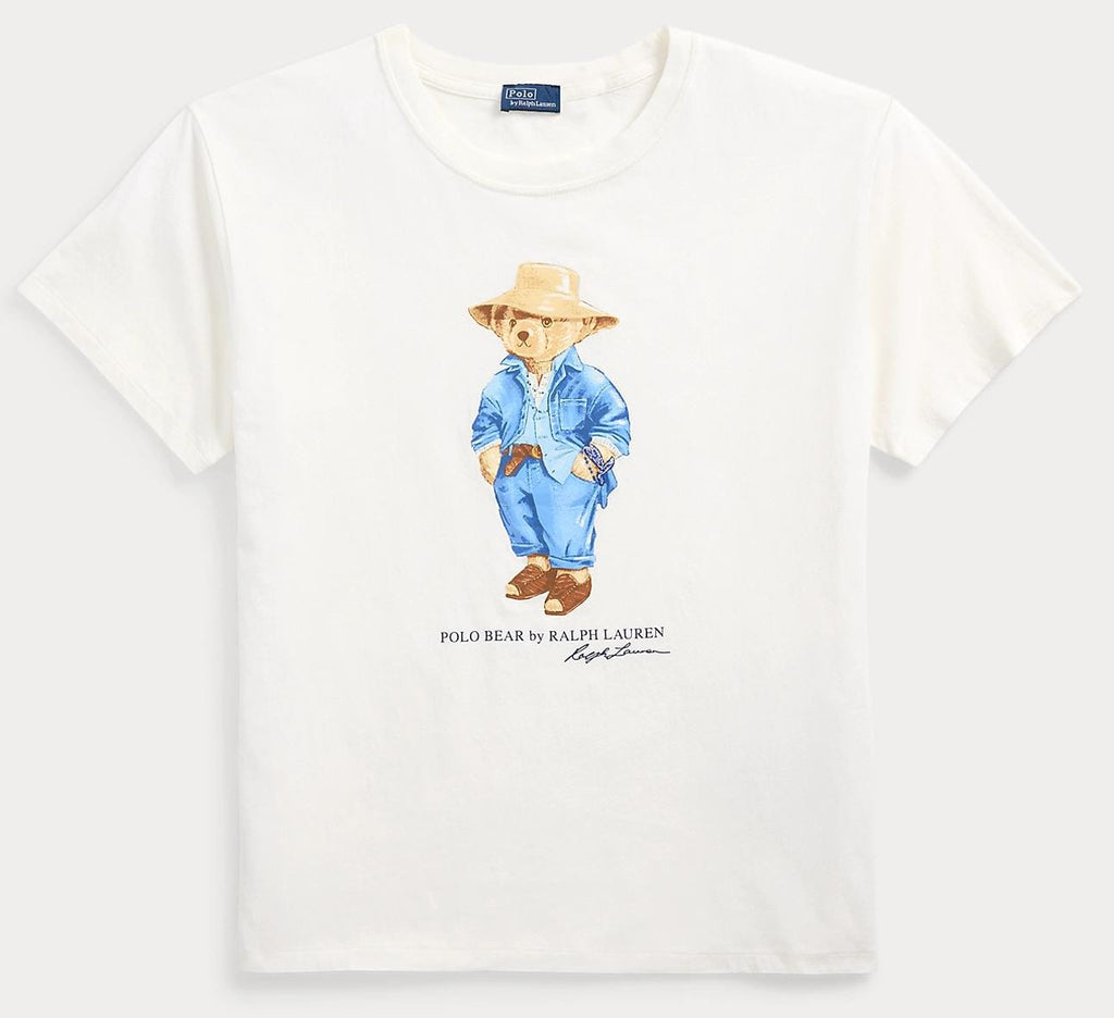 Women TEDDY BEAR T-SHIRT WHITE BLUE JACKET cap