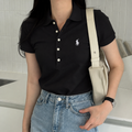 Women Black Polo T-Shirts