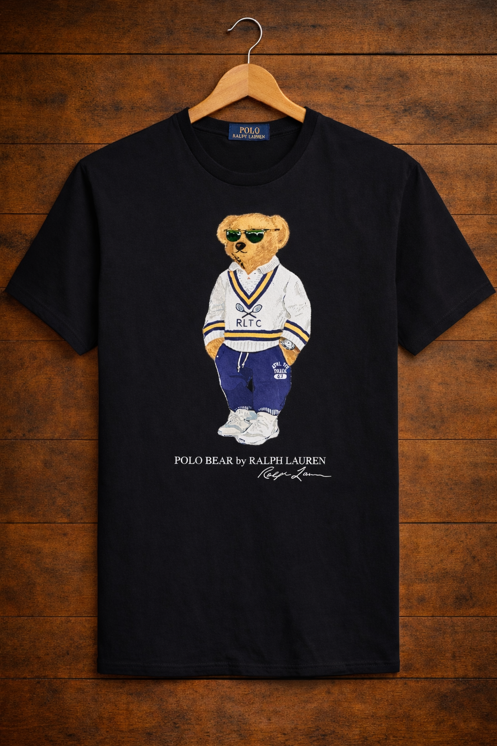 Women Teddy Tshirt Black (White Sweater)