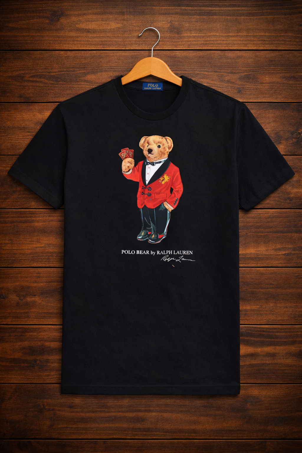 Women Teddy Tshirt Black (RED coat)